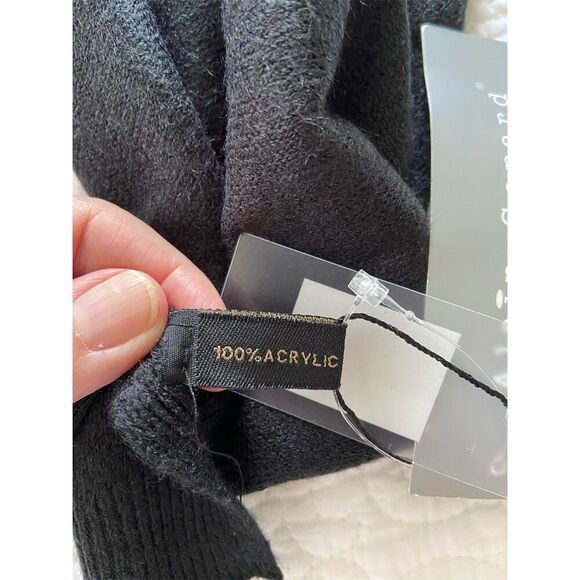 Alain Gerard NWT Black Knit Poncho Cape Casual V-Neck One Size - Picture 4 of 7